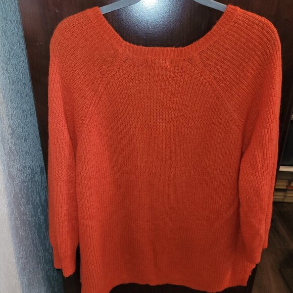 OLD NAVY XXL Sweater | Burnt Orange Wide Neck Knit Raglan Sleeve Cozy Knit - Picture 3 of 3